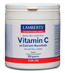 Vitamina C en polvo en forma de Ascorbato de Calcio, ayuda a la formación normal del colágeno Lamberts