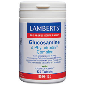 Complejo de Glucosamina y Fitodroitina Lamberts, 120 tabletas y apto para veganos