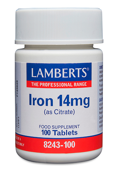 Hierro 14 mg como Citrato. Mayor absorción Lamberts