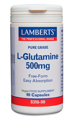 L-Glutamina 500 mg. Pura. Aminoácido no esencial con 90 cápsulas