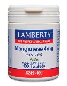 Manganeso 4 mg Lamberts. Como Citrato, mayor absorción.