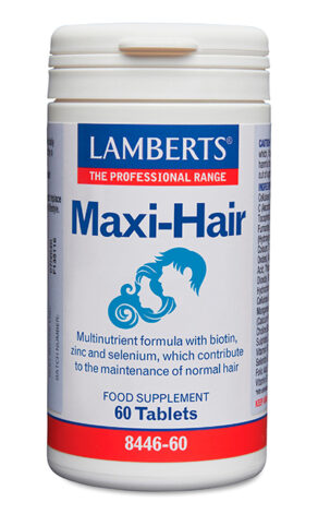 Maxi-Hair, cuidado del cabello para ella y para él. Sin Vitamina A.