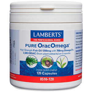 OracOmega® Aceite de Pescado Puro 1200 mg con 760 mg de Omega 3 Lamberts