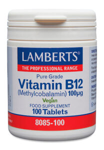 Vitamina B12 o Metilcobalamina 100 comprimidos o pastillas Lamberts