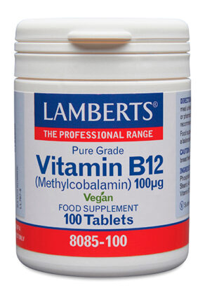 Vitamina B12 100 mcg en forma de Metilcobalamina. Grado puro.