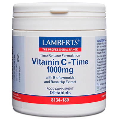 Vitamina C 1000 mg. Liberación Sostenida 180 comprimidos Lamberts.