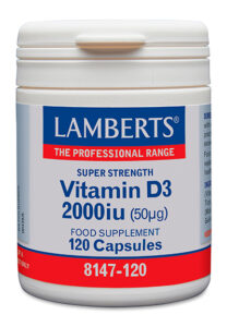 Vitamina D3 2000 ui Lamberts. 120 cápsulas.