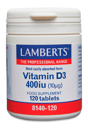 Vitamina D3, 400 UI (10 mcg) 120 pastillas