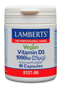 Vitamina D3 Vegana 1000 ui. 90 cápsulas. Lamberts