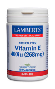 Vitamina E Natural 400 UI (268 mg) como d-alfa tocoferol cápsulas Lamberts