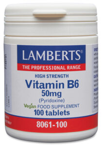 Vitamina B6 o Piridoxina 100 pastillas o comprimidos Lamberts