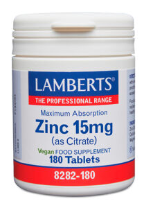 Zinc 15 mg Lamberts. 180 comprimidos