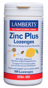Zinc Plus con Vitamina C, Propóleo de abejas, Riboflavina y Miel Lamberts